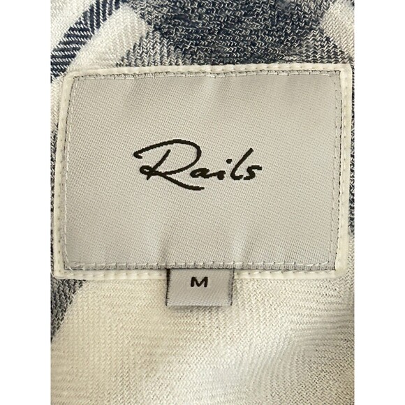 Rails Womens M Blue Checkered‎ Soft Long Sleeve Rayon Button Up Top - Picture 5 of 13